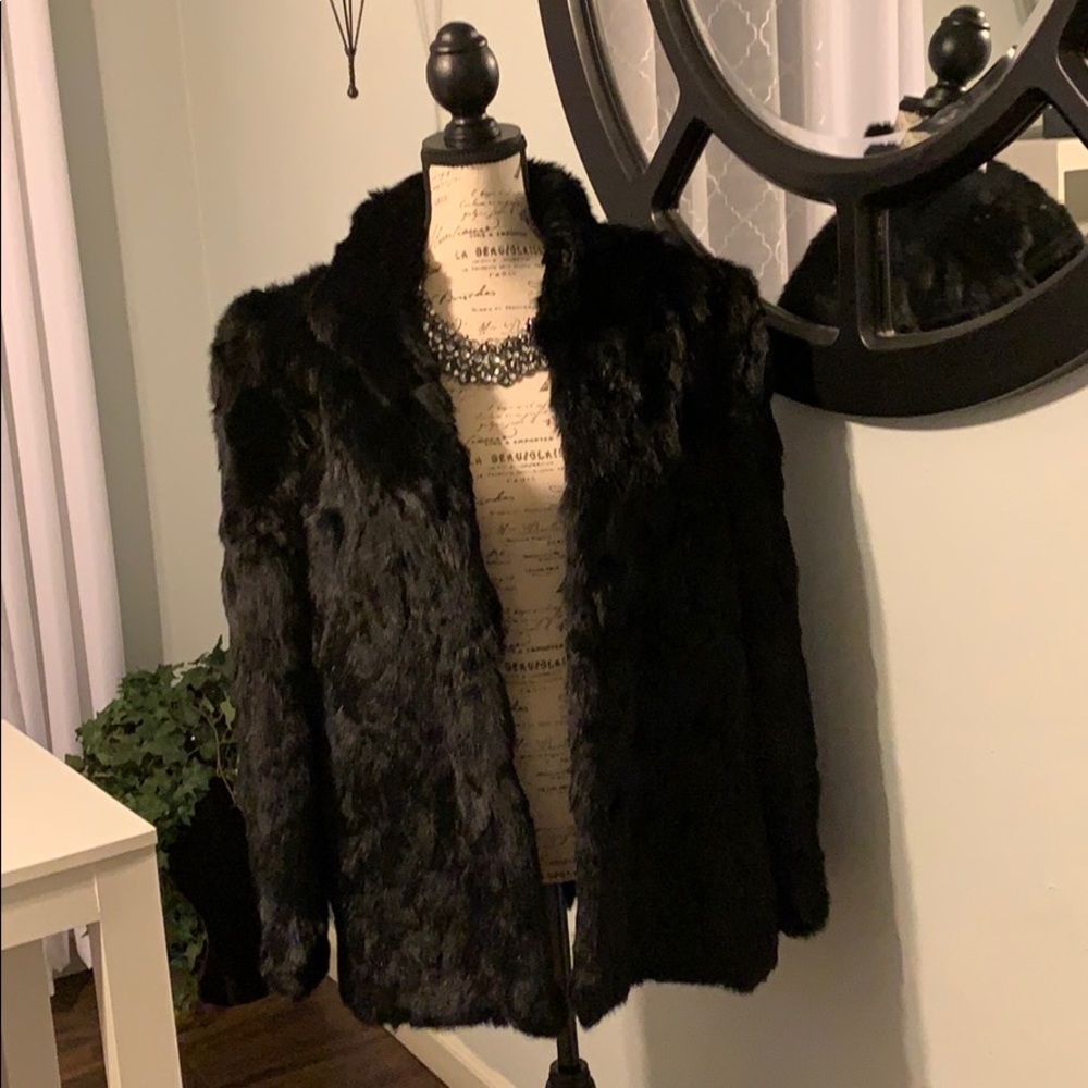 100% pure rabbit fur coat